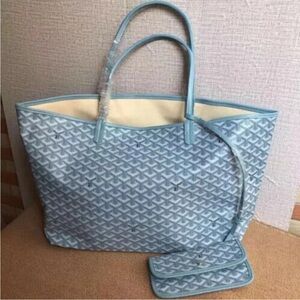 Blue Tote Bag with Pouch